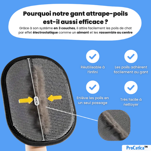Gant statique anti-poils